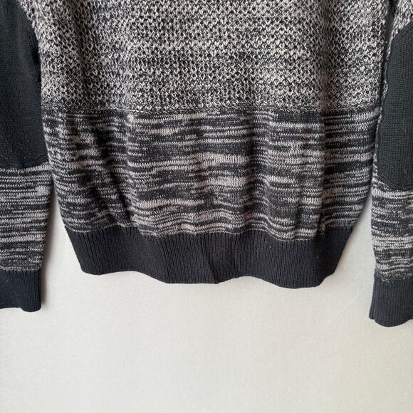 Kenneth Cole Reaction Size L Gray and Cream elbow patch sweater - Picture 9 of 9